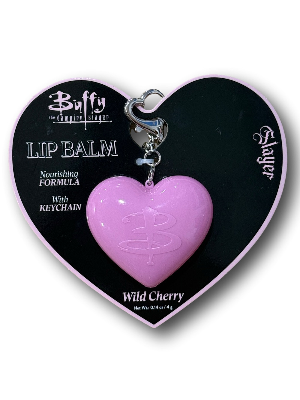 Buffy the Vampire Slayer Heart-Shaped Lip Balm Keychain / Bag Charm - NWT
